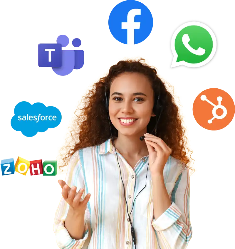 Integreer je telefooncentrale met teams, whatapp, salesforce, zoho en veel meer applicaties